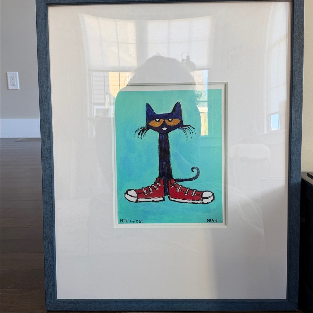 Framed Pete the Cat Art Print I ❤️ my Red Shoes - 17 x 21 inches